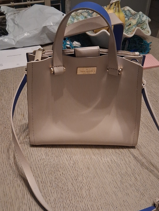 kate spade Handbags - kate spade Cream & Blue Trim Purse.  NO BUNDLE DISCOUNT. FIRM PRICE